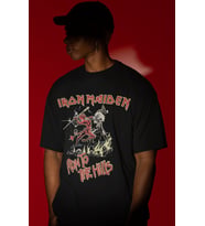 Tasarım Iron Maiden Run To The Hills Rock Metal Müzik Grubu Baskılı Unisex Oversize Tişört