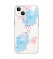 Iphone 14 Plus Uyumlu Kalp Desenli Şeffaf Telefon Kılıfı