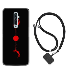 Oppo Reno 2Z 4 Lite 4 Pro 5 6 7 A31 Kılıf Boyun Askılı Silikon Red Moon 1710