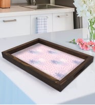 BK Gift Modern Art Tasarımlı Doğal Ahşap Tepsi-6