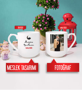 Arapça Öğretmenine Hediye Arapça Öğretmeni Kupa Bardak Oval Fotoğraflı