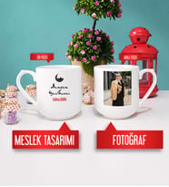 Arapça Öğretmenine Hediye Arapça Öğretmeni Kupa Bardak Oval Fotoğraflı