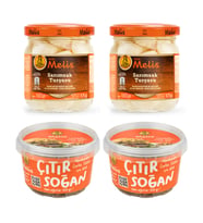 Melis Sarımsak Turşusu 105 gr 2 Adet ve Çıtır Soğan 100 gr 2 Adet (Mavi)