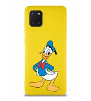 Samsung Galaxy A81 Soft Premier Kapak Donald Duck-C Tasarımlı Silikon Kılıf - Sarı (Şeffaf)