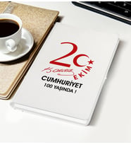 BK Gift 29 Ekim Temalı Beyaz Defter-3, Arkadaşa Hediye , 29 Ekim Hediyesi, 100.Yıl Hediyesi