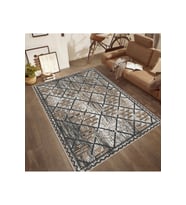 Rovigo Home Dijital Baskı Yıkanabilir Kaymaz Taban Salon Halısı RVG0527 (Kahverengi)