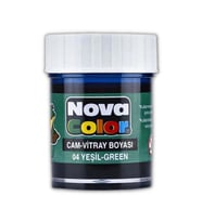 Yeşil Cam Boyası Vitray Boyası 25 ml 1 Adet Nova Color Su Bazlı Yeşil Cam Vitray Boyası 1 Adet 25 ml