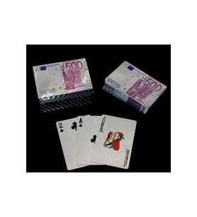 Kişiye Özel Euro Tasarımlı Gümüş İskambil Oyun Kartı - 9x6x2cm