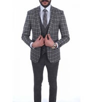 Kombinli Slimfit Drop 6 Takım Elbise (Koyu Gri)