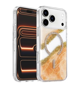 Onegif Apple iPhone 17 Pro Max Lotus Simli Magsafe Kapak - Turuncu