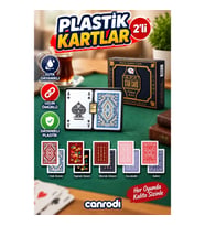 Star Plastik Oyun Kartları 2'li Set – Yıkanabilir PVC, 57 x 89 mm