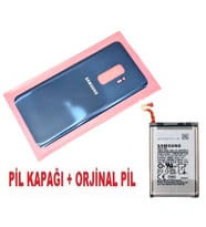 Tkgz Samsung Galaxy S9 PLUS Arka Pil Batarya Kapağı + PİL (CAM) MAVİ