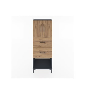 Hyperion Dolap 2 Raflı 2 Çekmeceli 2 Kapaklı 60x44x163 Antrasit-Çam