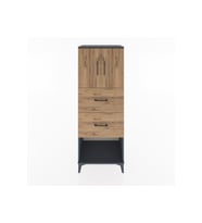 Hyperion Dolap 2 Raflı 2 Çekmeceli 2 Kapaklı 60x44x163 Antrasit-Çam