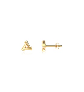 Minimalist Sade Üçgen Altın Kaplama Gümüş Küpe (Gold)