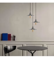 RİOLİGHT VİNTAGE,RUSTİK,RETRO GÜMÜŞ GRİ FIRÇALI PATİNE 3XE27 METAL SARKIT AVİZE TABAN ÇAPI:30CM (Gri-Gümüş)