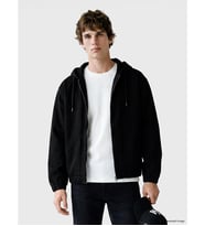 LCW Jeans Siyah Loose Fit Kapüşonlu Erkek Jean Ceket