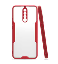 Redmi Note 8 Pro Kılıf Parfe Kenarları Pastel Renk Silikon Kılıf (Kırmızı)