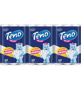 Teno Ultra Kağıt Havlu Çift Katlı 36 Lı Paket (3PK*12) (Avantaj Pk Serisi)