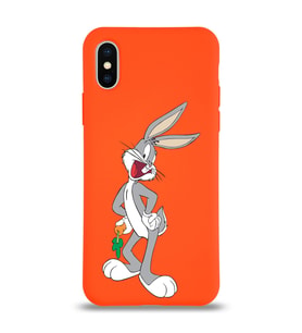 Apple iPhone XS Uyumlu Lansman Kılıf Bugs Bunny Tasarımlı Altı Kapalı İçi Kadife Kaplı  Kapak (Şeffaf)