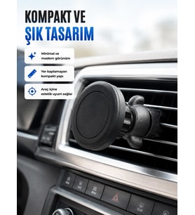 Mıknatıslı Araç İçi Telefon Tutucu Havalandırma Izgarası Telefon Standı