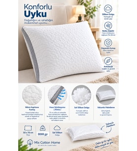 2 Adet Klimalı Silikon Yastık 800 Gram Saf Silikon