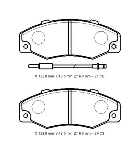 RENAULT R21- CONCORDE/MANAGER- 89/96; ÖN FREN BALATASI (2KABLOLU)(DİSK)(123X48,5X16)(BRAMAX) 7701202