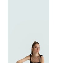 Örme Kumaş Peplum Bluz Askılı Bağcıklı Yazlık Yüksek Kalite Mükemmel Uyum (Siyah)