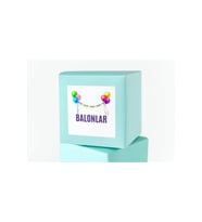 Çocuklara Özel Balonlar Temalı Etiket Kare Mat Sticker Thank You Serisi 4.5 cm (40 Adet)