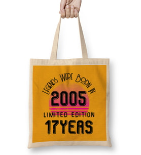 2005 Birthday Gift - Made, Born in 2005 Gift - 17 Year Old Birthday    Gift Vintage Style Bez Çanta Uzun Saplı