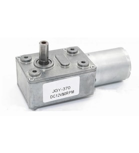 JGY370 DC 12V 90 Rpm Redüktörlü DC Motor 2 Yönde Dönme L Tip 0.5kg.cm Yüksek Tork Metal Dişli