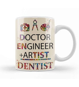 Doctor Engineer Artist Dentist 016 Kupa Bardak Porselen