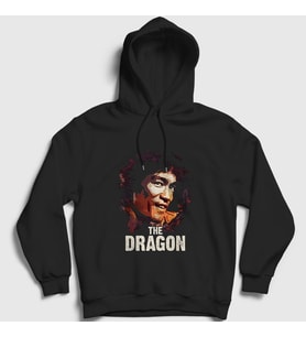 Presmono Unisex Siyah The Dragon Bruce Lee Kapüşonlu Sweatshirt 256907tt