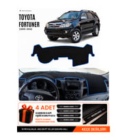 TOYOTA FORTUNER (2005-2014) Uyumlu Torpido Örtüsü Torpido Kılıfı - Siyah Mavi