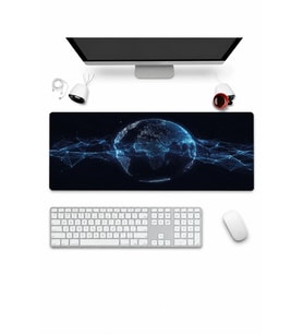 SonicTouch Klavye Mousepad 32x70cm Dikişsiz Pürüzsüz Sıvı Geçirmez Kaymaz Taban Küresel Ağ