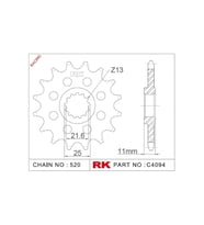 RK C4094-14-2Q Çelik Ön Dişli (Standart)