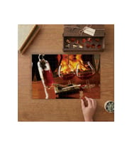 Şarap ve Şömine Manzarası Tasarımı 240 parça Ahşap Puzzle Ahşap Kutuda MP01629