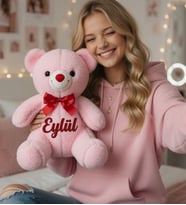 Kişiye Özel İsimli 35-40 Cm Peluş Ayı Özel Tasarım Ayıcık  Sevgiliye, Arkadaşa, Çocuğa Özel Anlamlı ve Şık Hediye
