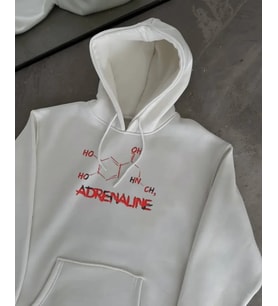 Kışlık Uzun Kol Kapüşonlu SweatShirt - Beyaz