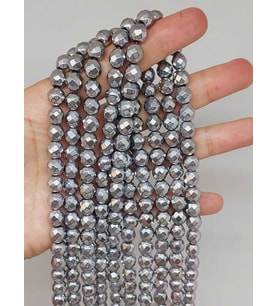 Hematit Taşı Faset Kesim Dizi 8mm (55694)