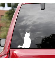 Araba Arka Cam için Kedi Gölgesi Sticker Yapıştırma Beyaz 18CM