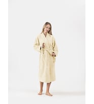 Kadife Şalyaka Bornoz Soft Unisex Krem