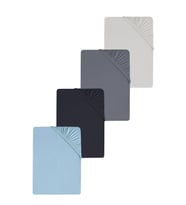 4 Adet Düz Pamuklu Tek Kişilik 80 x 200 x 30 cm Lastikli Penye Çarşaf (Açık Gri)