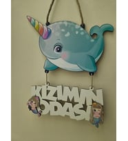 Deniz Kızı Temalı Çocuk Odası Kapı Duvar Süsü Kızımın Odası Kapı Süsü