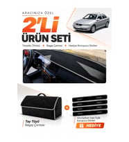 e-biz OPEL VECTRA B (1995-2001) Uyumlu Torpido Örtüsü + Tay Tüyü Bagaj Çantası - Siyah-Gri - OP015