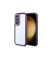 Samsung Galaxy S23 FE Uyumlu Kılıf Kamera Korumalı Renkli Kenar ve Çerçeve Tasarımlı Zore Vitamin Kapak (Koyu Mor)