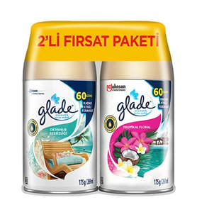 Glade Oda Kokusu Otomatik Sprey Yedek 2'Li Paket Okyanus Sessizliği Ve Tropikal Floral 269 Ml (2 Yedek) Kategori Oda Kokusu