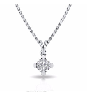 0,13 Karat Pırlantalı Kolye (Altın-Beyaz)