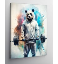 Kanvas Tablo Halter Kaldıran Panda