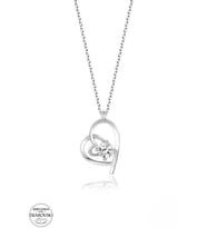 SWAROVSKİ TAŞLI  ZİRCONİA KALP 925 AYAR GÜMÜŞ KOLYE